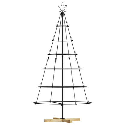 Albero a Cono di Natale con supporto Nero 150 cm Acciaio