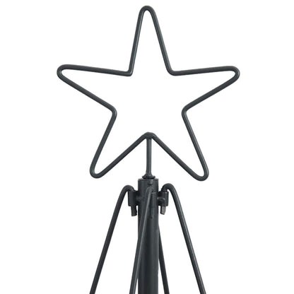 Albero a Cono di Natale con supporto Nero 180 cm Acciaio