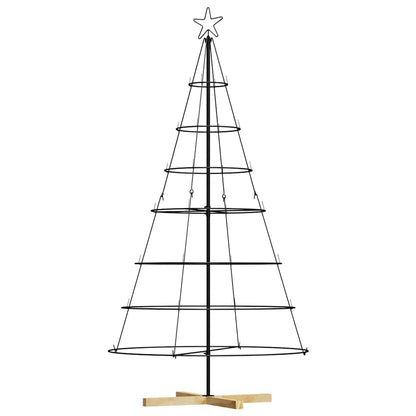 Albero a Cono di Natale con supporto Nero 180 cm Acciaio