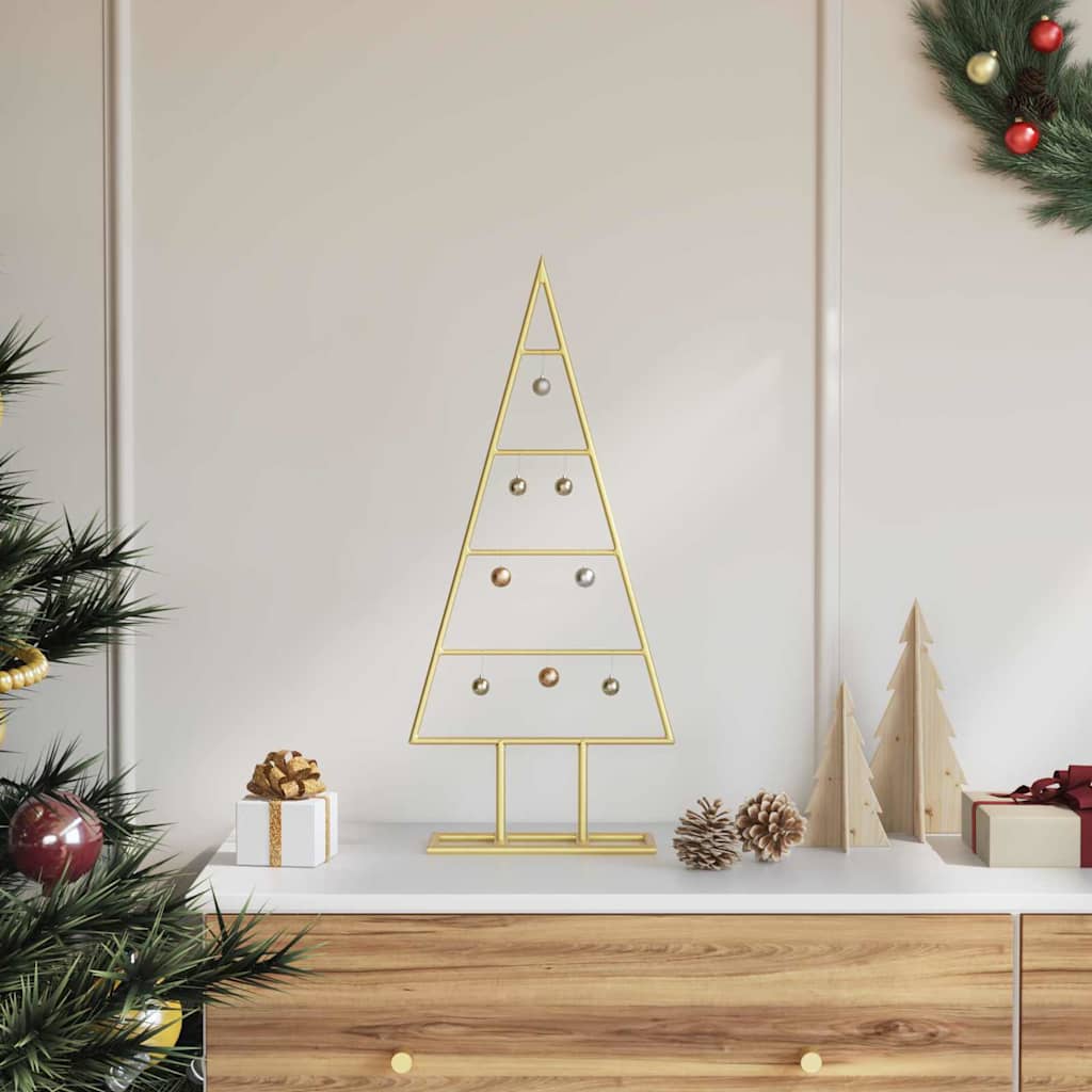 Albero di Natale in metallo con supporto Oro 60 cm