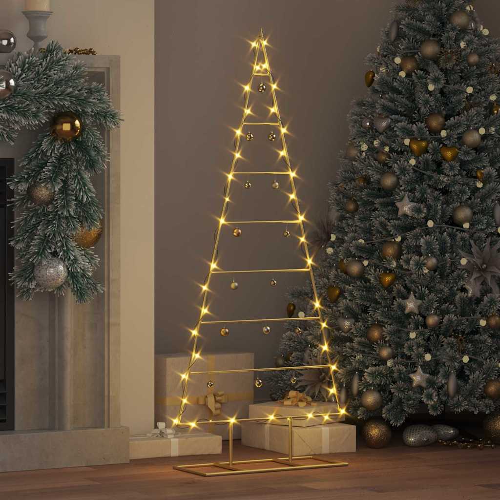Albero di Natale in metallo con supporto Oro 125 cm