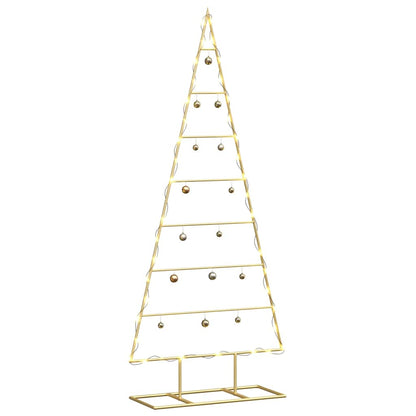 Albero di Natale in metallo con supporto Oro 125 cm