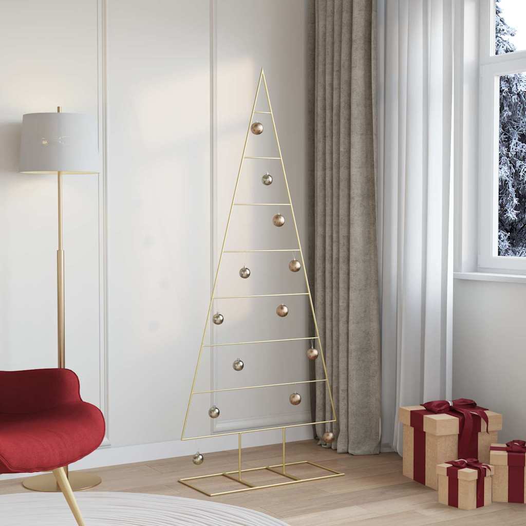 Albero di Natale in metallo con supporto Oro 180 cm