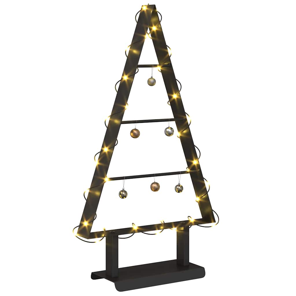 Albero di Natale in metallo con supporto Nero 60 cm Acciaio