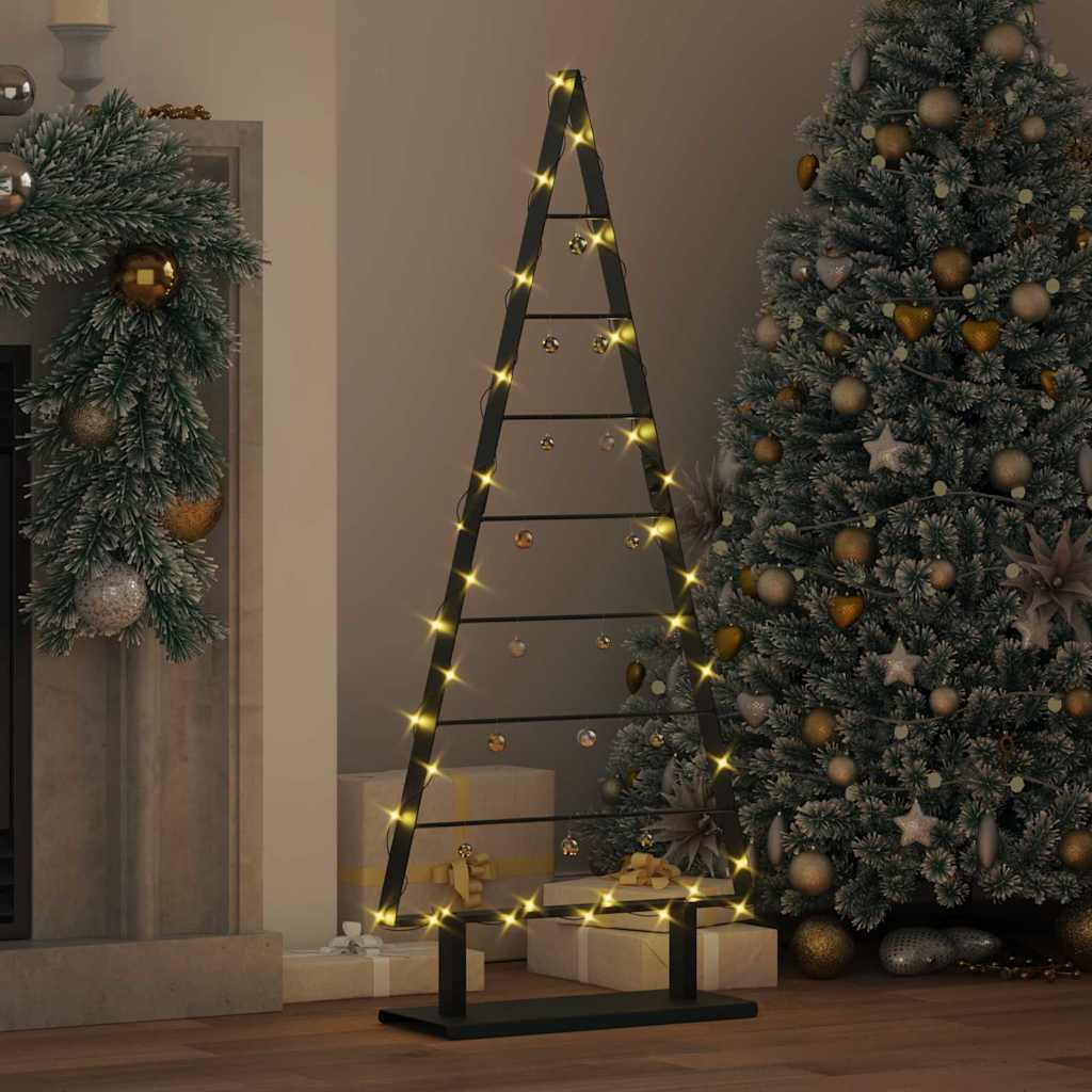 Albero di Natale in metallo con supporto Nero 125 cm Acciaio