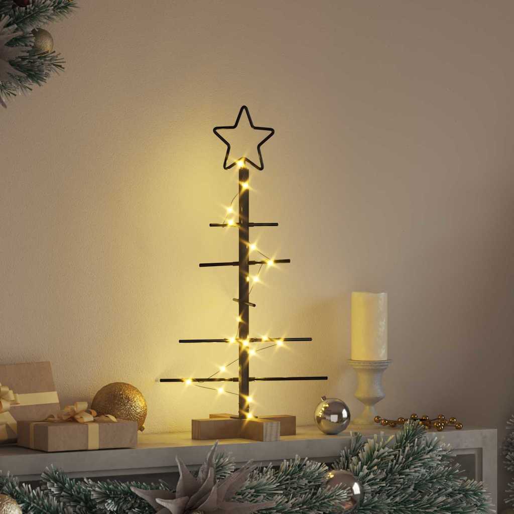 Albero di Natale in metallo con supporto Nero 60 cm