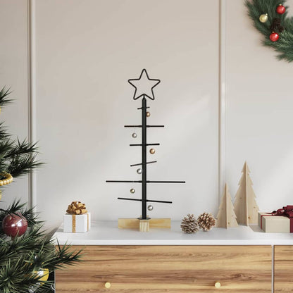 Albero di Natale in metallo con supporto Nero 60 cm