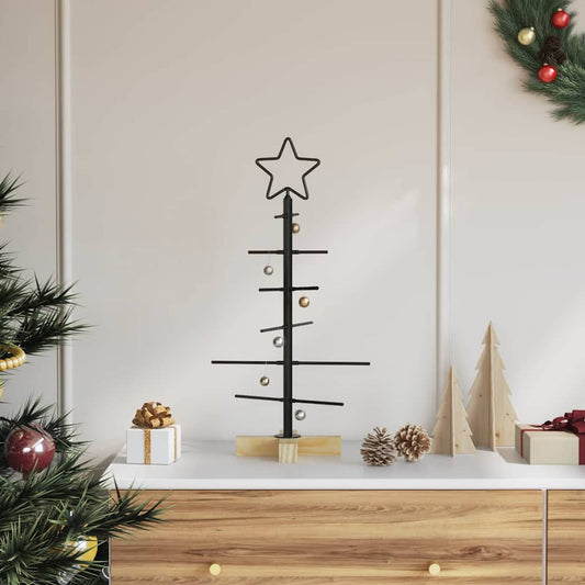 Albero di Natale in metallo con supporto Nero 60 cm