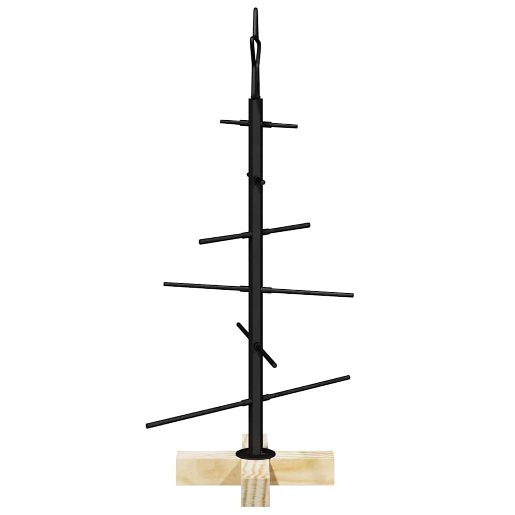 Albero di Natale in metallo con supporto Nero 60 cm