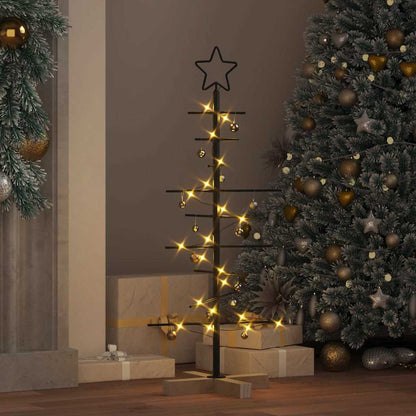 Albero di Natale in metallo con supporto Nero 90 cm