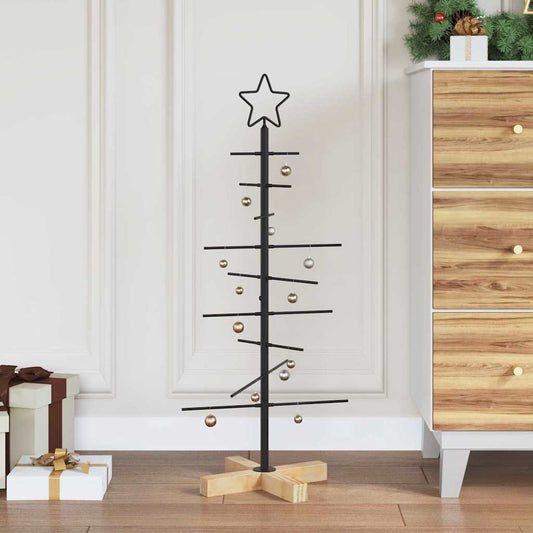 Albero di Natale in metallo con supporto Nero 90 cm