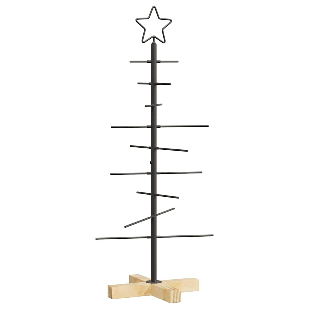 Albero di Natale in metallo con supporto Nero 90 cm