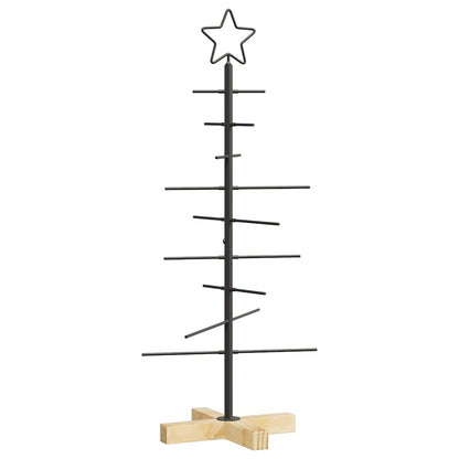 Albero di Natale in metallo con supporto Nero 90 cm