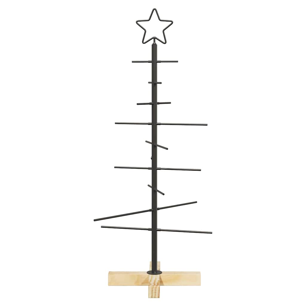 Albero di Natale in metallo con supporto Nero 90 cm
