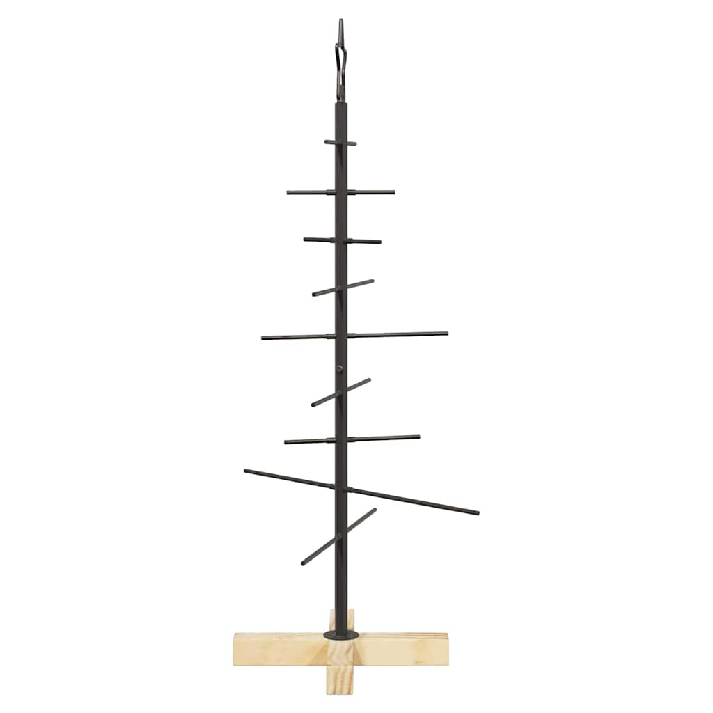 Albero di Natale in metallo con supporto Nero 90 cm