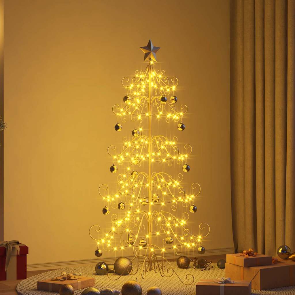 Albero di Natale in metallo con supporto Oro 150 cm