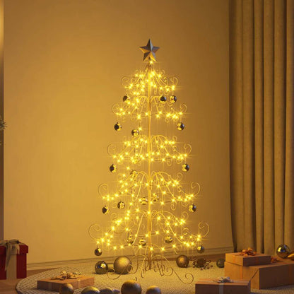 Albero di Natale in metallo con supporto Oro 150 cm