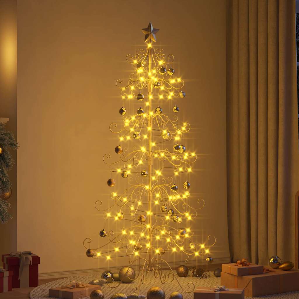 Albero di Natale in metallo con supporto Oro 180 cm