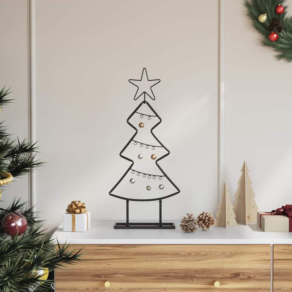 Albero di Natale in metallo con supporto Nero 60 cm Acciaio