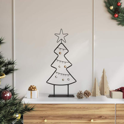 Albero di Natale in metallo con supporto Nero 60 cm Acciaio