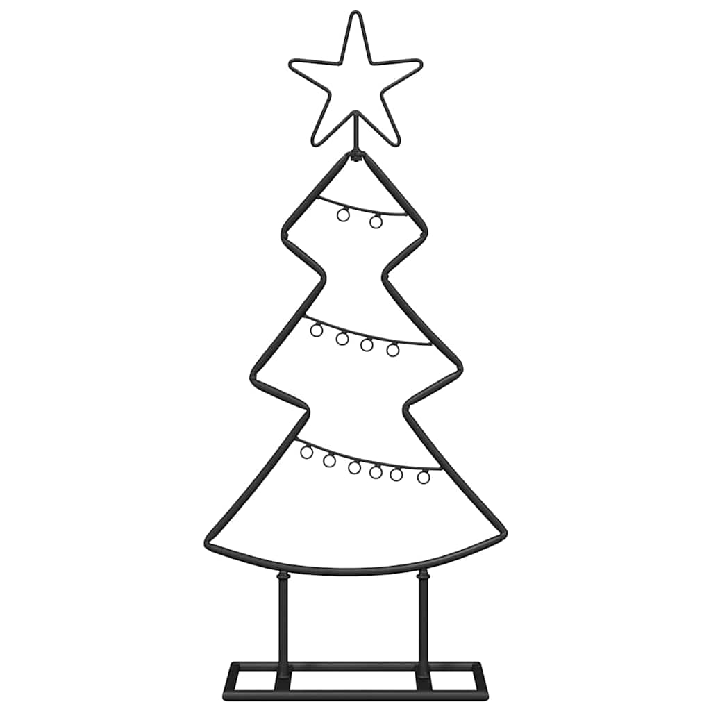 Albero di Natale in metallo con supporto Nero 60 cm Acciaio