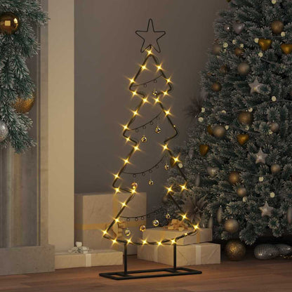Albero di Natale in metallo con supporto Nero 90 cm Acciaio