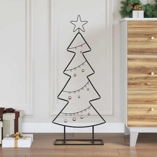 Albero di Natale in metallo con supporto Nero 90 cm Acciaio