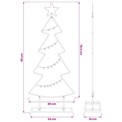 Albero di Natale in metallo Nero 90,5 cm Acciaio | homemem39