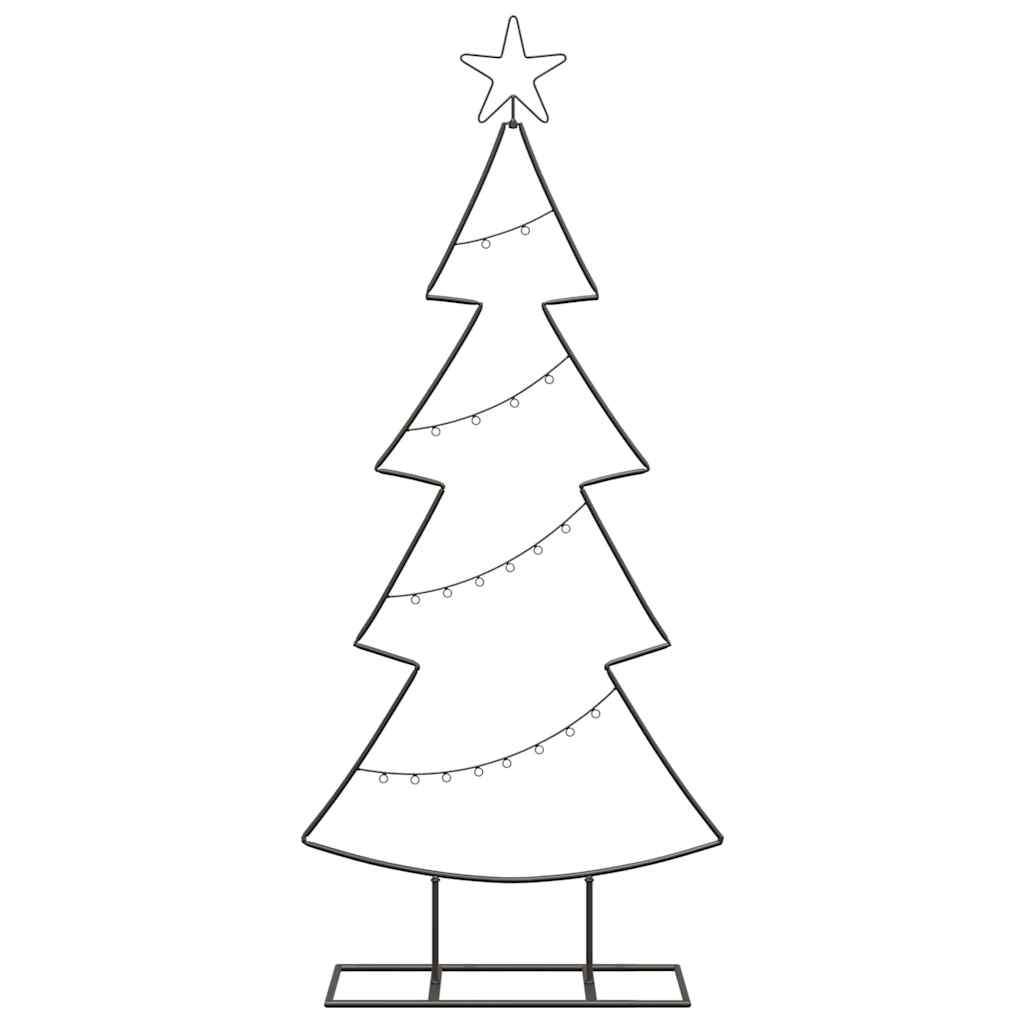 Albero di Natale in metallo con supporto Nero 125 cm Acciaio