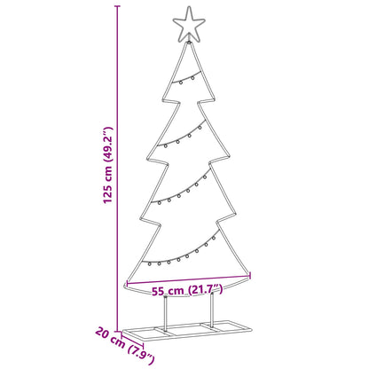 Albero di Natale in metallo con supporto Nero 125 cm Acciaio