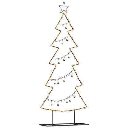 Albero di Natale in metallo con supporto Nero 150 cm Acciaio
