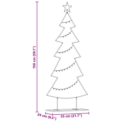 Albero di Natale in metallo con supporto Nero 150 cm Acciaio