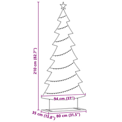 Albero di Natale in metallo con supporto Nero 210 cm Acciaio