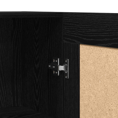 Armadio per Libri Rovere Nero 82,5 x 30,5 x 185 cm