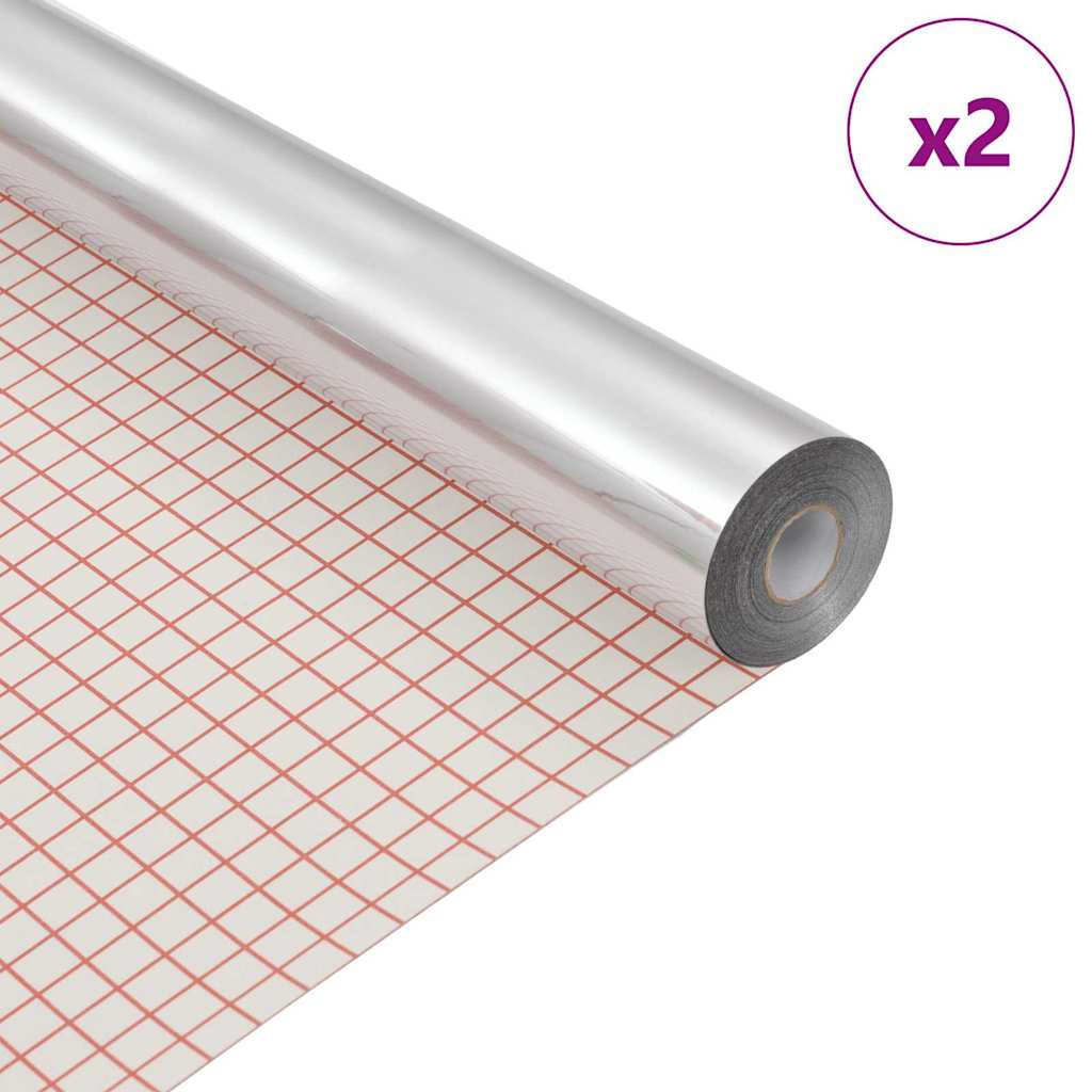 Film Specchiante Autoadesivo 60 x 200 cm 2 pz Argento PET | homemem39