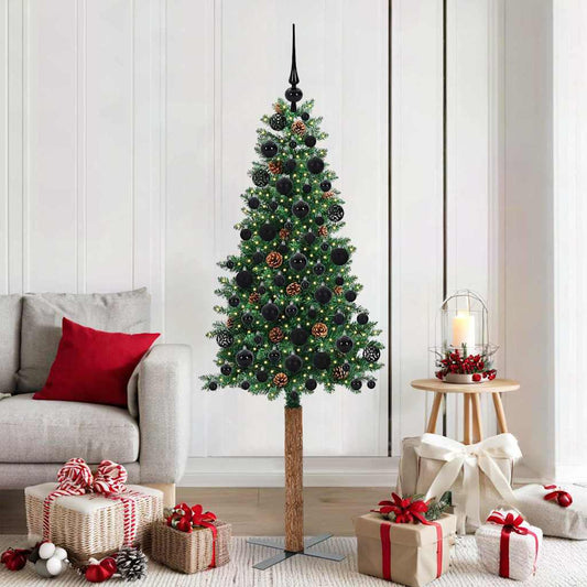 Albero di Natale snodato con 300 LED con supporto Verde 180 cm