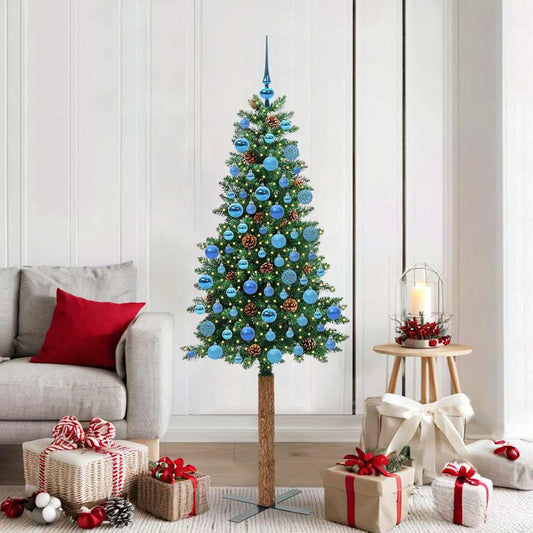 Albero di Natale snodato con 300 LED con supporto Verde 180 cm