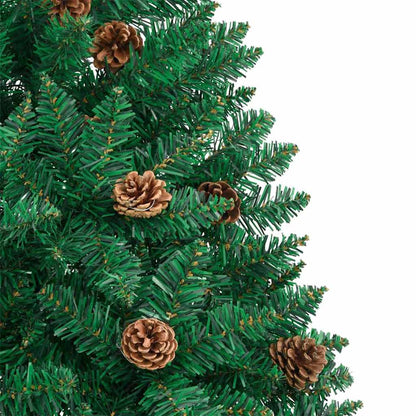 Albero di Natale snodato con 300 LED con supporto Verde 210 cm