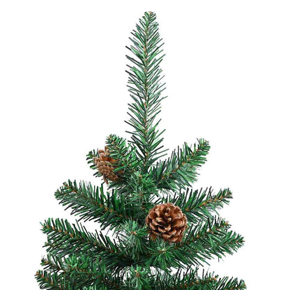 Albero di Natale snodato con 300 LED con supporto Verde 210 cm