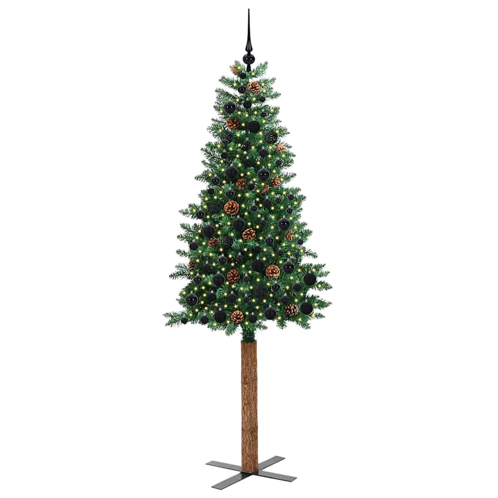 Albero di Natale snodato con 300 LED con supporto Verde 210 cm