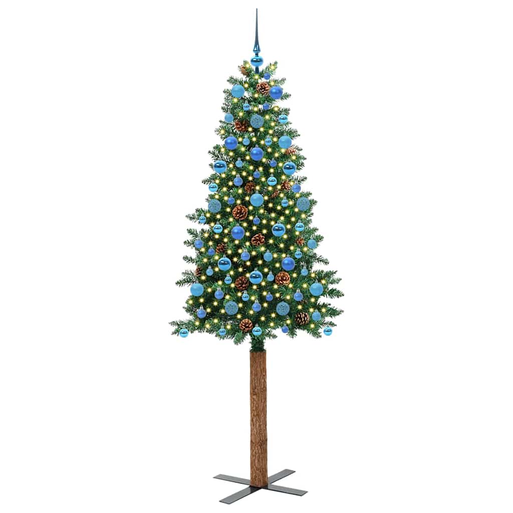 Albero di Natale snodato con 300 LED con supporto Verde 210 cm