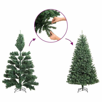 Albero di Natale snodato con 300 LED con supporto Verde 180 cm