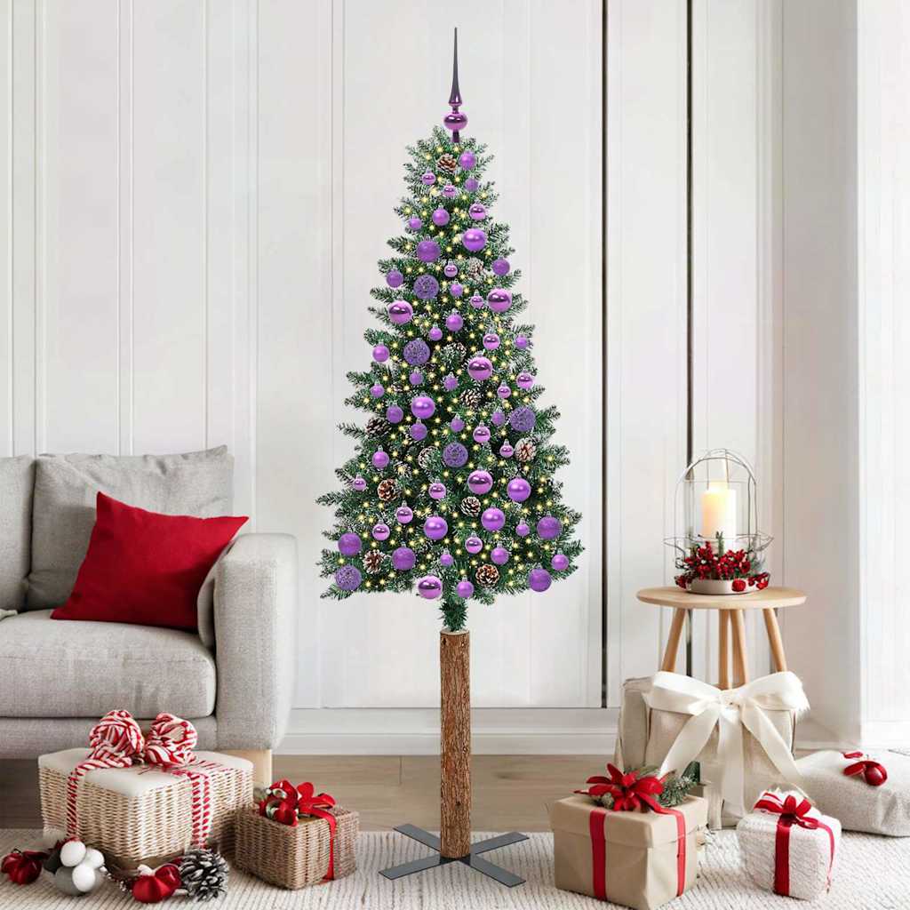 Albero di Natale snodato con 300 LED con supporto Verde 180 cm