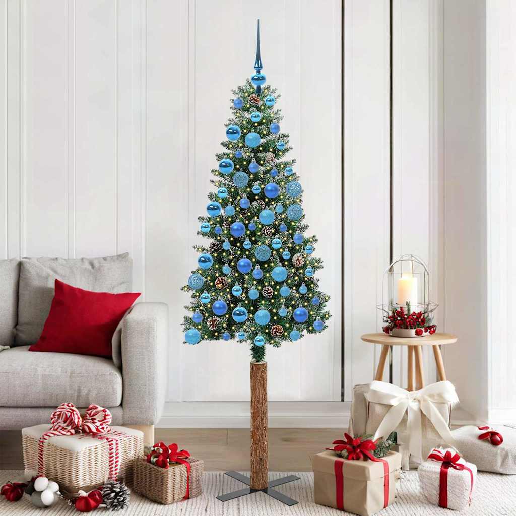 Albero di Natale snodato con 300 LED con supporto Verde 180 cm
