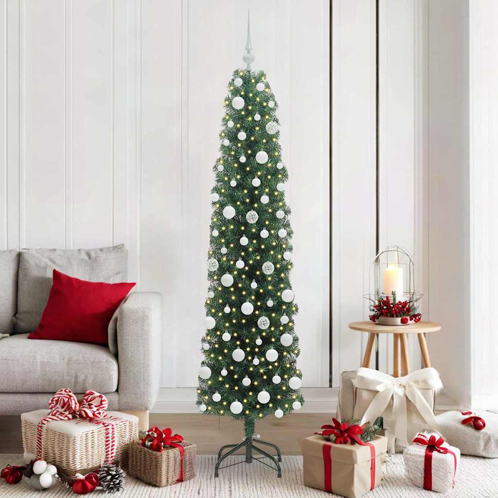 Albero di Natale artificiale con 300 LED Verde 180 cm | homemem39