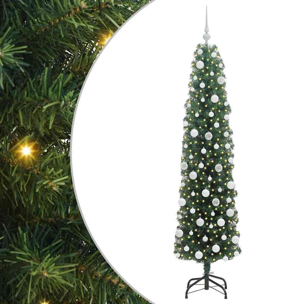 Albero di Natale artificiale con 300 LED Verde 180 cm | homemem39