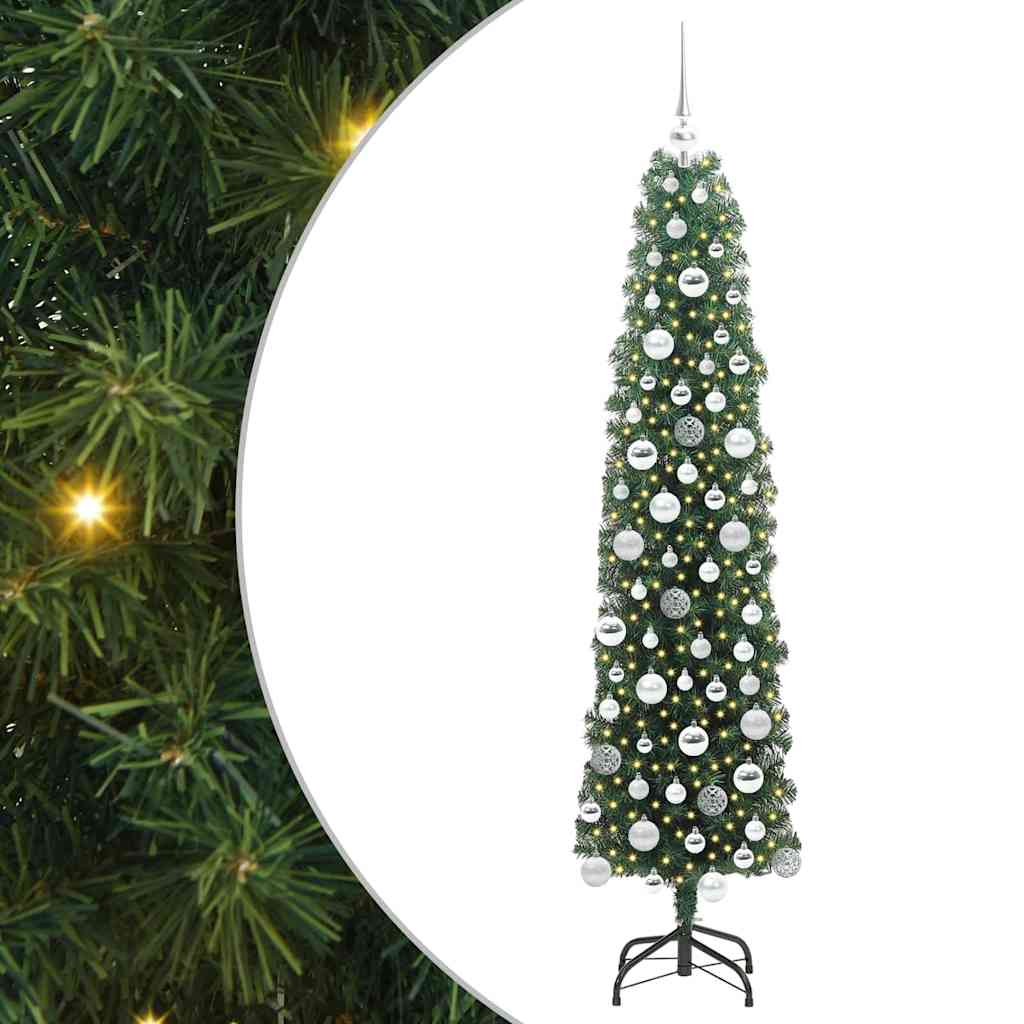 Albero di Natale artificiale con 300 LED Verde 180 cm | homemem39