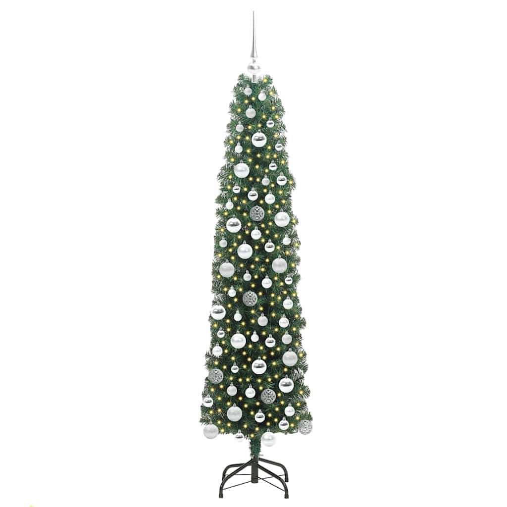 Albero di Natale artificiale con 300 LED Verde 180 cm | homemem39