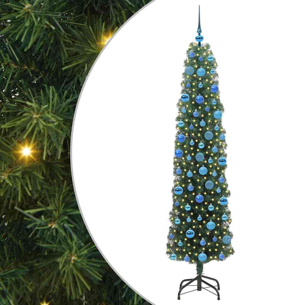 Albero di Natale artificiale con 300 LED Verde 180 cm | homemem39