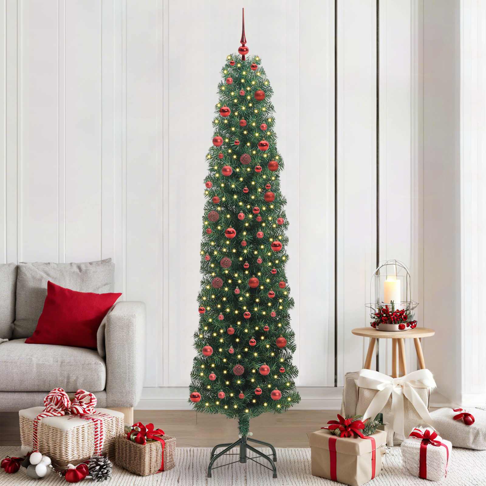 Albero di Natale artificiale con 300 LED Verde 210 cm | homemem39